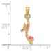 14K 3-D Pink Enamel Open Toe High Heel Charm_voghion.com