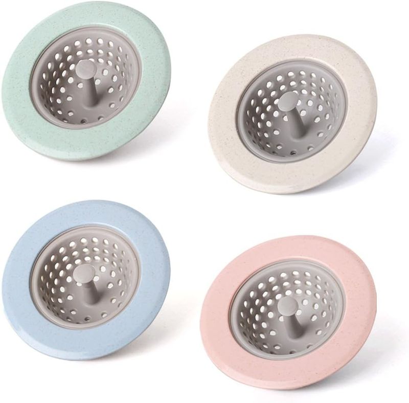 CORNERJOY 4-piece Silicone Kitchen Sink Strainer, Large Wide Rim Diameter 4.5inch_voghion.com