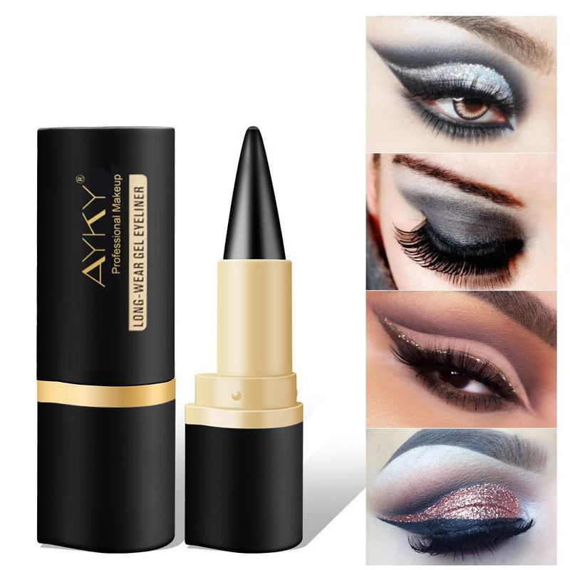 Wasserfester, schnelltrocknender, matter, einköpfiger, schwarzer Gel-Eyeliner_voghion.com