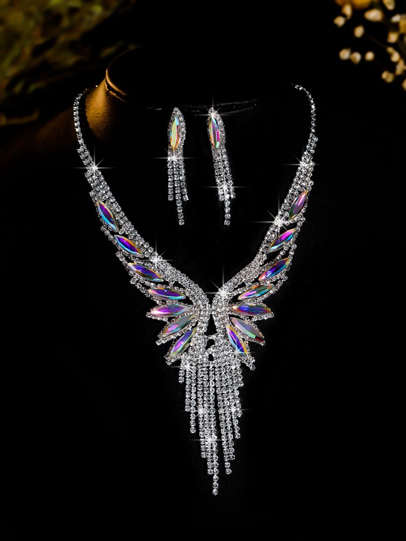 bridal necklace set earring jewelry set banquet dress set necklace fashionable and versatile temperament accessories_voghion.com