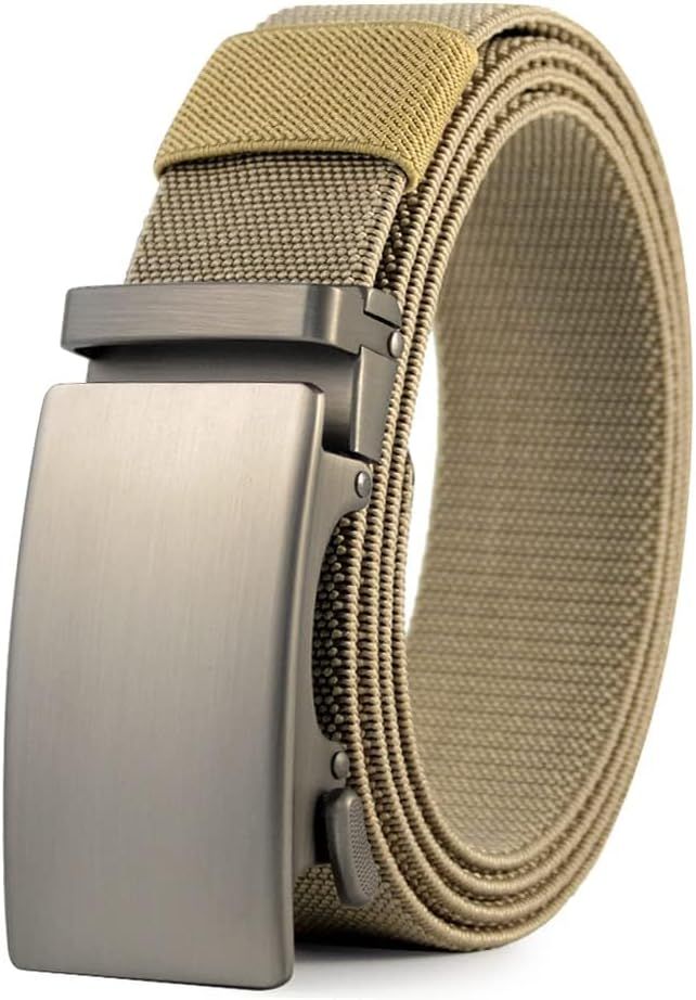 Elastic Golf Belt For Men, Nylon Ratchet Men's Belt, Casual, Adjustable Trim To Fit_voghion.com