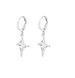 Women 925 Sterling Silver LeverBack French Wire Drop Dangle CZ Star Earrings S1_voghion.com
