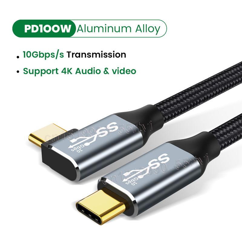 Kabelis PD USBC 100W 10Gbps USB 3.1 Gen2 C tipa kabelis, piemērots klēpjdatoriem, klēpjdatoriem, Huawei, Xiaomi, Samsung 5A 4K@60Hz,_voghion.com