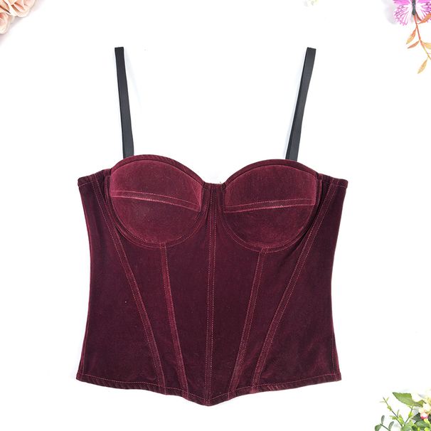 Reggiseno modellante per donna, in stile retrò francese, con vita a spina di pesce, con bretelle e cuscinetti per il petto, semplice reggiseno modellante_voghion.com