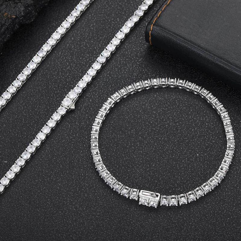 Chain Necklaces Hip hop diamond spring buckle tennis chain zircon men's necklace fashion brand personality hip hop bracelet jewelry_voghion.com