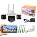 QD22 Three-screen Surveillance Camera WiFi Version Three-eye Ultra-high-definition Outdoor Waterproof Panoramic_voghion.com