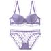 Completo reggiseno push-up Pure Desire a forma di cuore con ricamo floccato, piccolo seno, intimo da donna_voghion.com