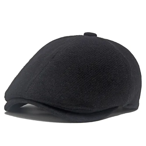 Unisex Retro Brytyjski Styl Jednolity Kolor Zakrzywiony Beret Kapelusz_voghion.com