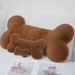 Bone Shaped Large Premium Plush Pillow For Dogs And Cats With Soft Short Plush Fabric In Caramel Almond And Creamy White Colors Comfort For Cozy_voghion.com