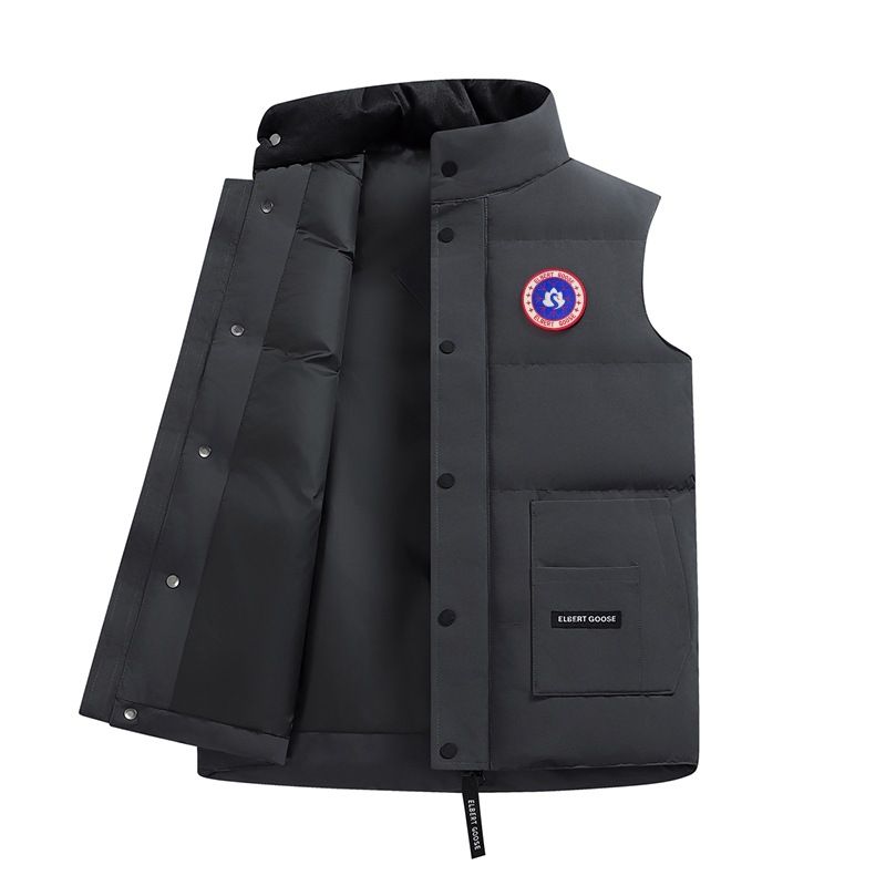 Gilet trapuntato unisex - Imbottito con piuma d'anatra bianca da 140 g, impermeabile e antivento (grafite/nero/crema, S-3XL)_voghion.com