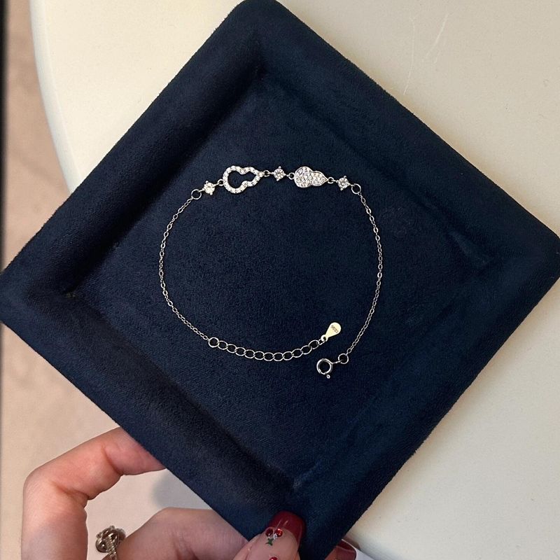 Women's Pure Silver Gourd Charm Bracelet - New Chinese Style, Layered Design With Micro-Inlaid Crystals, Elegant & Lightweight_voghion.com