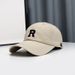 Autumn and winter Internet celebrity face small baseball cap embroidered letters r label cap unisex_voghion.com