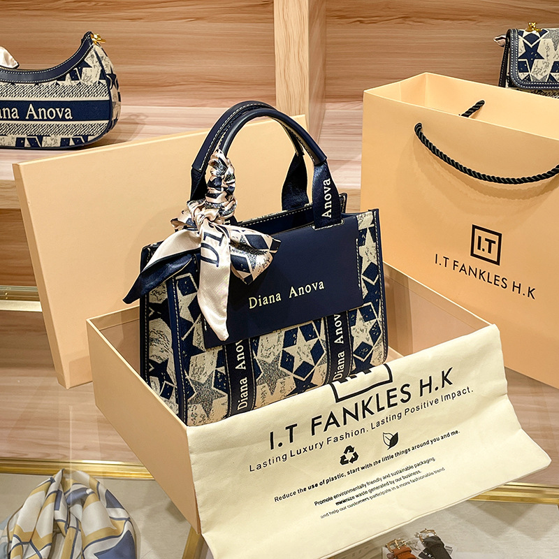 Borsa da donna in vera pelle 2023 nuova borsa tote stampata multicolore ricamata borsa a tracolla singola borsa piccola portatile_voghion.com