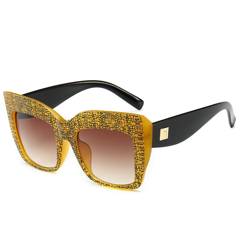 New Europe and the United States fashion trend gradient color sunglasses thick frame runway sunglasses_voghion.com