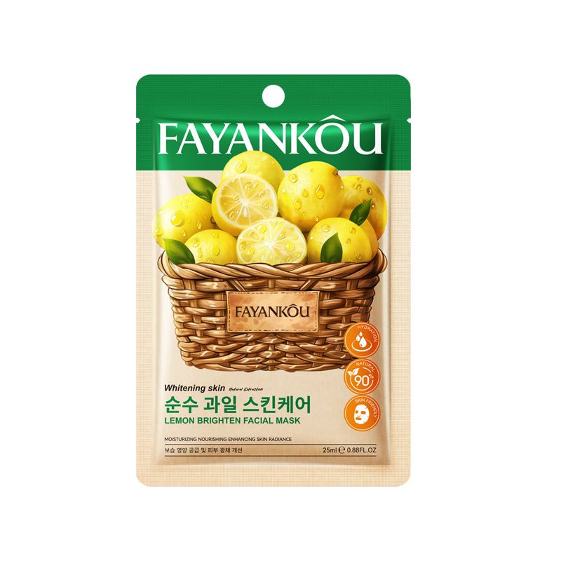 Full English FAYANKOU Lemon Whitening Moisturizing Hydrating Brightening Mask_voghion.com