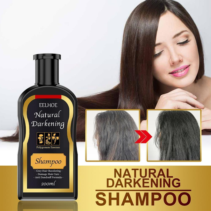 200ml Polygonum multiflorum Black Hair Shampoo 5Mins Shampoo Black Black Herb Natural Faster Colorant Dye Hair Restore Into V4J4_voghion.com