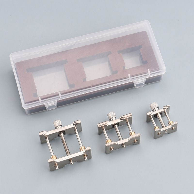 Soporte para movimiento de reloj de acero inoxidable Soporte multifuncional Herramientas de reparación de relojes Pequeño, mediano y grande Juego de 3 soportes de fijación para extracción de relojes_voghion.com