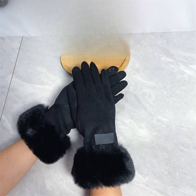 Designer Design UG-G 2024 Herbst/Winter Wollhandschuhe mit Samtinnenseite, klassische warme und kältebeständige Damenhandschuhe_voghion.com