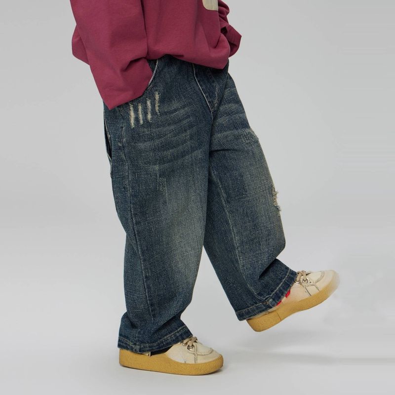 Îmbrăcăminte pentru copii, îmbrăcăminte de primăvară pentru copii, pantaloni noi pentru băieți, casual, lejeri, pentru copii de mărime medie și mare, blugi rupți la modă_voghion.com