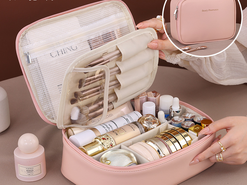 Damestassen Vrij splitsbare high-end grote capaciteit partitie opbergtas cosmetische tas reis draagbare toilettas cosmetische opbergtas_voghion.com