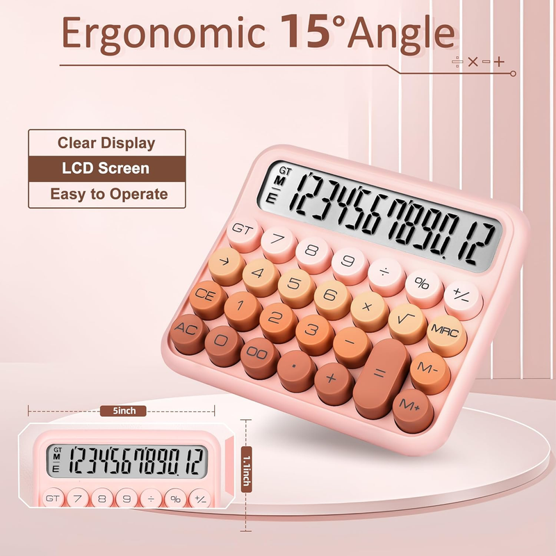 Mechanical Switch Calculator, Calculator With Large LCD Display Great For Everyday Life And Basic Office Work.with Battery_voghion.com