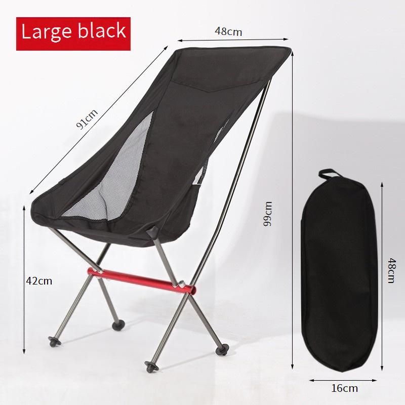 Outdoor Camping Outdoor Folding Chair Camping Beach Barbecue Portable Moon Chair Self Driving Leisure Fishing Aluminum Alloy Chair_voghion.com