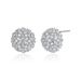 Boucles d'oreilles à tige en zircone florale pour femme - Design floral géométrique élégant, cuivre hypoallergénique plaqué rhodium_voghion.com