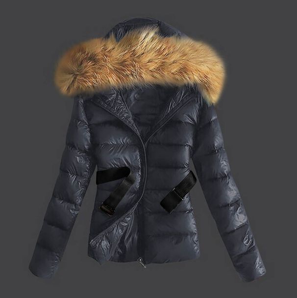 Damen Schmal geschnittener Kurzmantel aus Baumwolle, Kunstpelz, großer Pelzkragen, Swing-Kapuze, warme Jacke_voghion.com