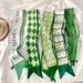 Piccola sciarpa bianca e verde tenero per donna primavera ed estate sciarpa lunga decorativa con fascia per capelli a nastro stretto e sottile_voghion.com