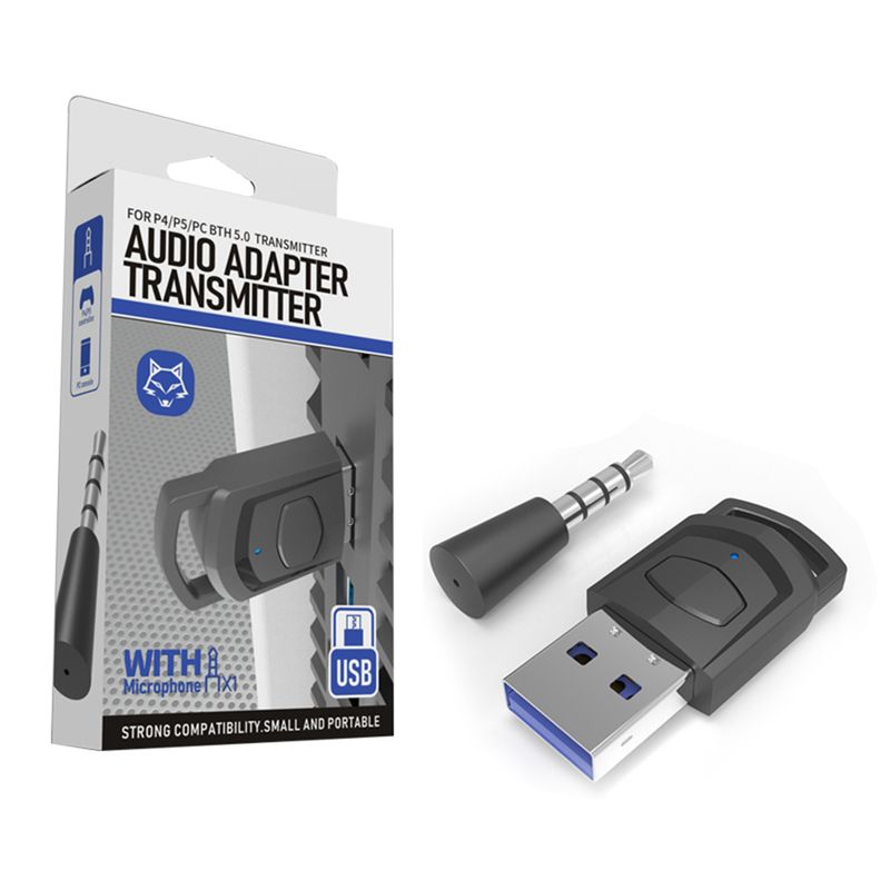 Drahtloser Spiel-Audio-Kopfhöreradapter-Empfänger für PS5 PS4-Spielkonsole PC-Headset Bluetooth-kompatibel Audio-Sender_voghion.com