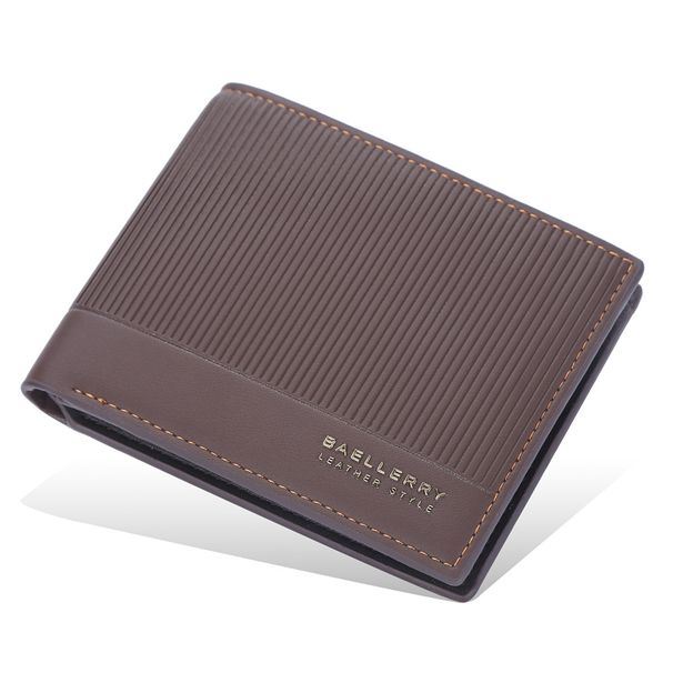 Borse da uomo Nuovo portafoglio per uomo Corto Due pieghe Multi slot per carte Portafoglio aperto di alta qualità a righe_voghion.com