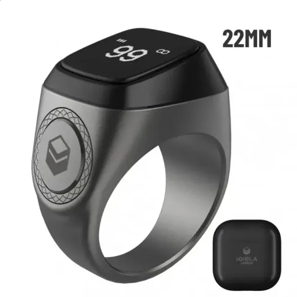 RYRA Iqibla APP Smart Digital Ring WIFI5.1 Metal OLED Screen Android IOS1. Tally Counter Time Vibration Reminder_voghion.com