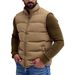 Gilet matelassé d'hiver pour homme - Veste matelassée légère sans manches, col montant, fermeture éclair sur le devant, poches décoratives, indispensable pour la superposition décontractée._voghion.com
