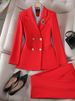 Damenbekleidung Hochwertiger Zweireiher-Anzug, professioneller Anzug, weibliches Temperament, Göttinnen-Stil, Kunstprüfung, Broadcast-Moderatorin, formelle Arbeitskleidung_voghion.com