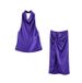 Summer New Halter Neck Top With Knot Midi Skirt Silk Satin Texture Set For Women3203317_voghion.com