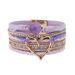 Set di bracciali a strati bohémien - Bracciale rigido regolabile a cuore aperto e catena con perline_voghion.com