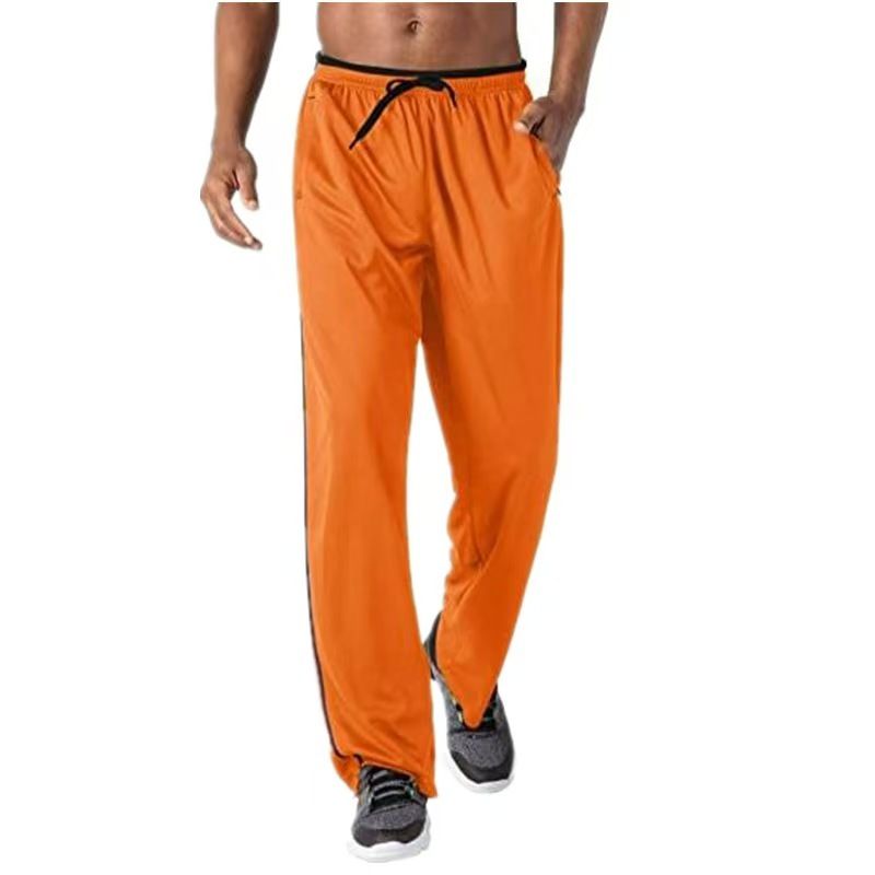 Herrenbekleidung Neue lässige Sporthose Einfarbige Reißverschlusstasche Atmungsaktive Freizeithose_voghion.com