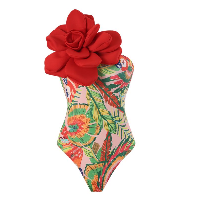 maillot de bain une pièce pour femme maillot de bain moulant slim à grandes fleurs en mousseline de soie jupe longue_voghion.com
