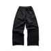 Herren-Streetwear-Hose mit weitem Bein – Gerade geschnittene Baumwollhose mit hoher Taille für den urbanen Style (Schwarz, Weiß)_voghion.com