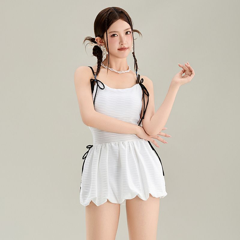 2025 New One-Piece For Women, Fairy Style Skirt, Pure Desire, Tummy Covering, With Pads, Small Chest Gathering,_voghion.com