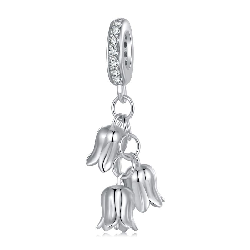 Γούρι με κρεμαστό κόσμημα Lily of the Valley Ασημένιο γούρι, SCC2949_voghion.com