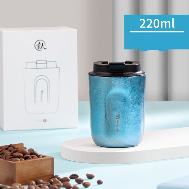 Hem och trädgård 220 ml termosmugg med dubbla lager titanisblomma färgglad ren titankaffekopp högvärdig vattenmugg presentförpackning_voghion.com