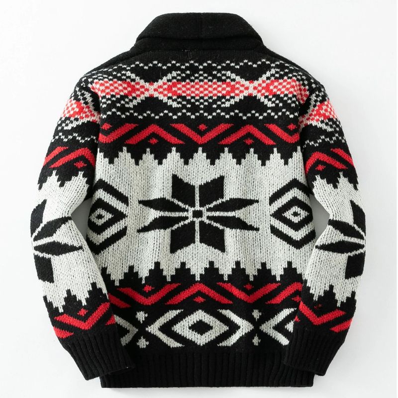 Loom European American Men's Retro Jacquard Knit Jacket, New Thickened Cardigan Sweater For Men In Autumn And Winter, SY0178_voghion.com