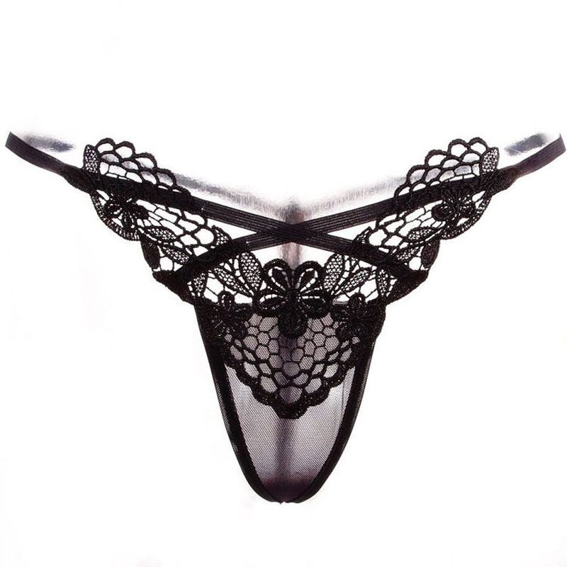 Pinxian hollow transparent lace open crotch thong T pants erotic lingerie 2113_voghion.com