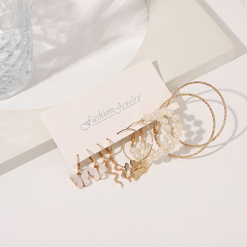 Nuovo set di orecchini in stile Ins con combinazione geometrica quadrata a cerchio in metallo_voghion.com