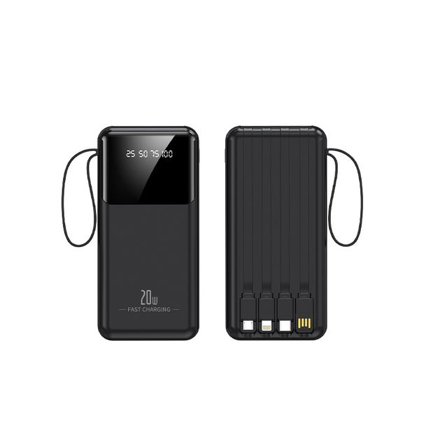 KC Large Capacity Power Bank 20000 MAh Real Standard Fast Charging With Line Ultra Thin Portable Outdoor Mobile Power Customization_voghion.com