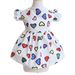 Cat And Dog Universal Small Flying Sleeves Colorful Cute Love Print Girl Dress Suitable For Pets In All Seasons_voghion.com