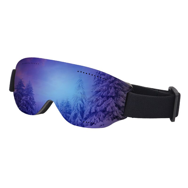 Einlagige große, sphärische, winddichte Skibrille für Erwachsene_voghion.com