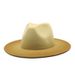 New style large brimmed woolen top with gradient dual color jazz hat, autumn winter men's and women's hats, felt hat_voghion.com