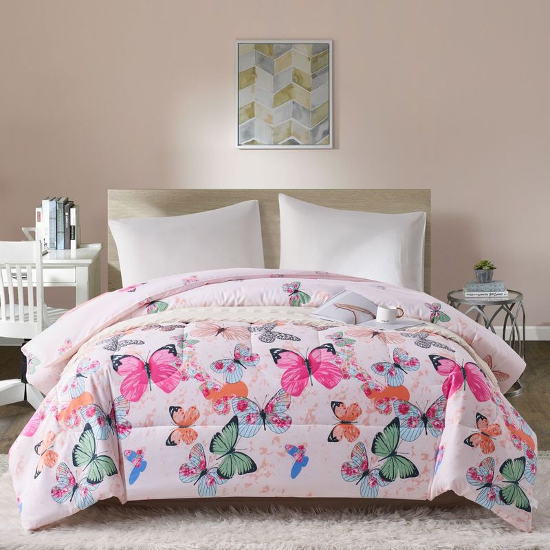 Brushed Floral Printed Duvet Cover Set – Luxury 3-Piece Bedding Set (Queen Size Soft Microfiber Breathable Wrinkle-Resistant Easy Care)_voghion.com